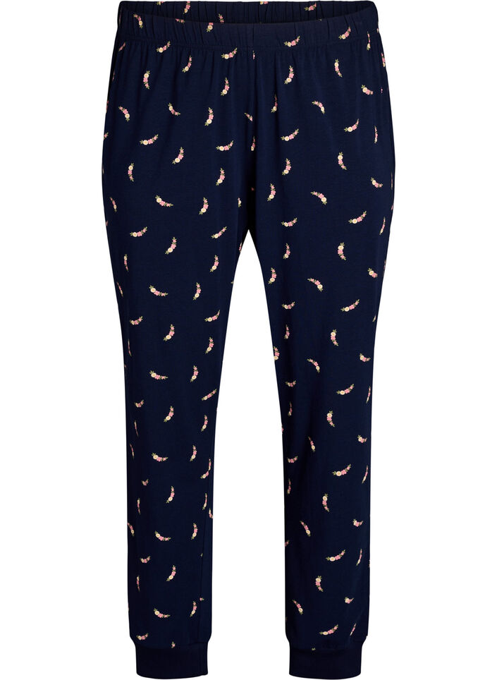 Bedruckte Pyjamahose, Blau, Packshot image number 0