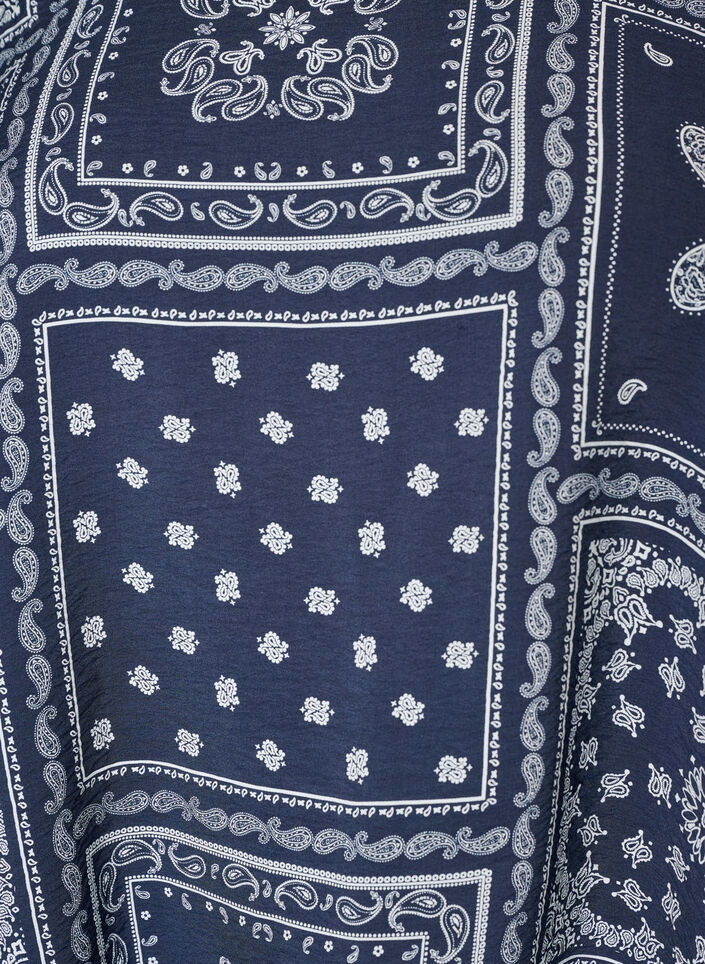 Bluse aus Viskose mit Paisleymuster und Ballon&auml;rmeln, Blau, Packshot image number 2