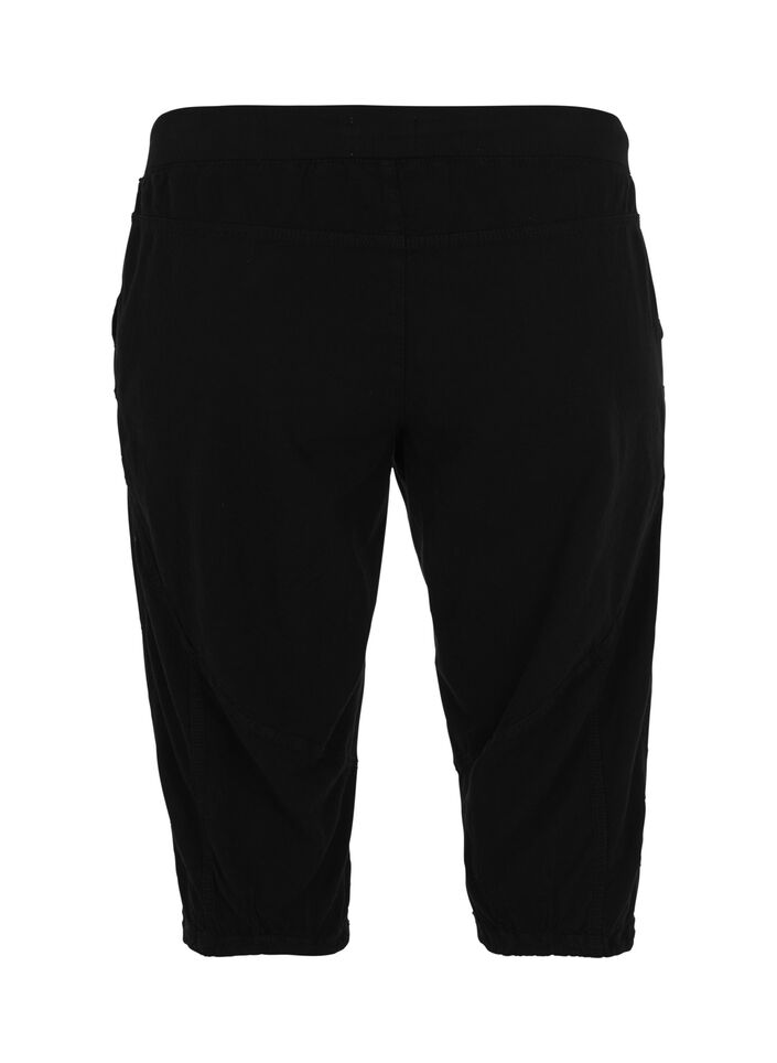 Capri-Hose aus Baumwolle, Schwarz, Packshot image number 1