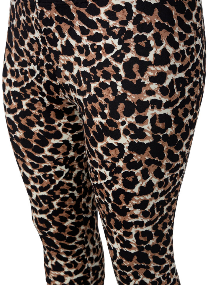 2er-Pack 3/4 Leggings, Black / LEO AOP, Packshot image number 3