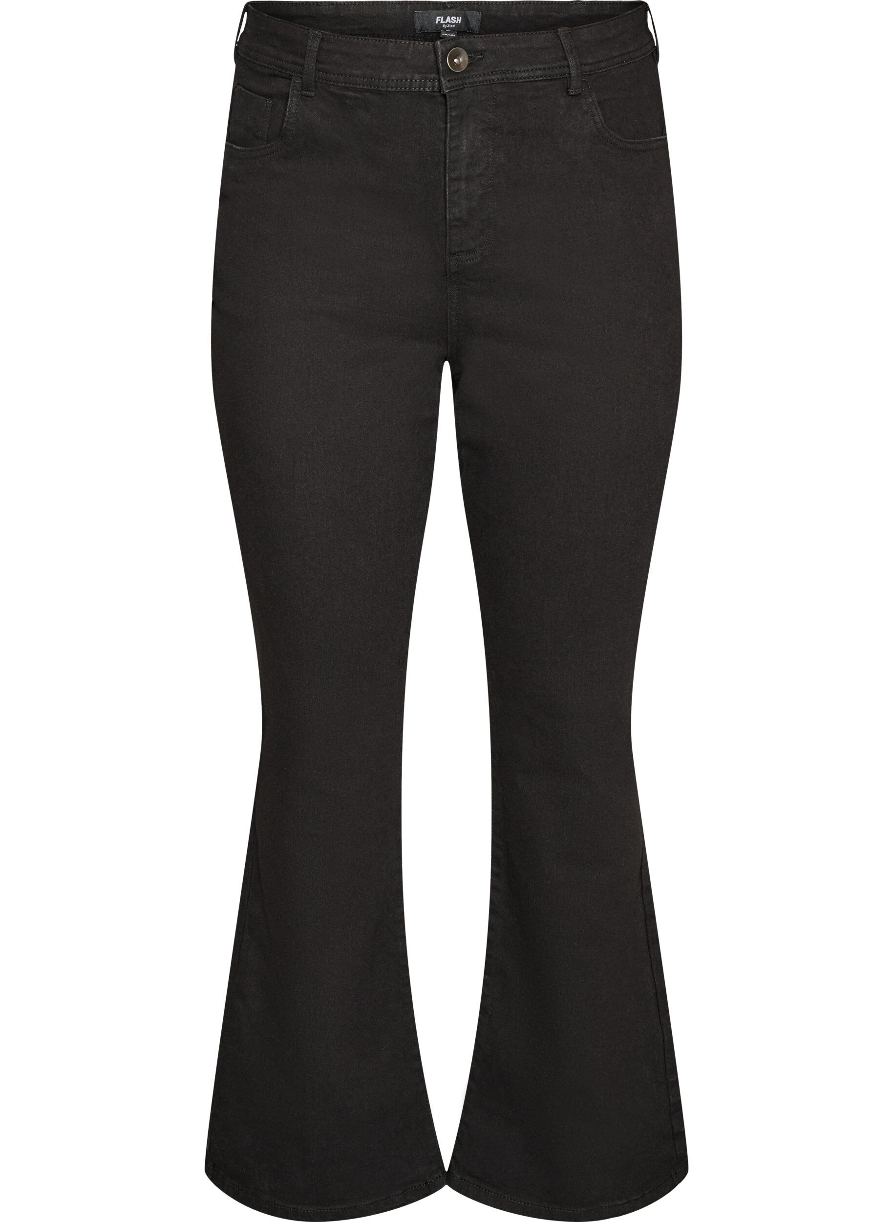 ZizziHoch taillierte Jeans mit Bootcut, Schwarz, Packshot image number 0