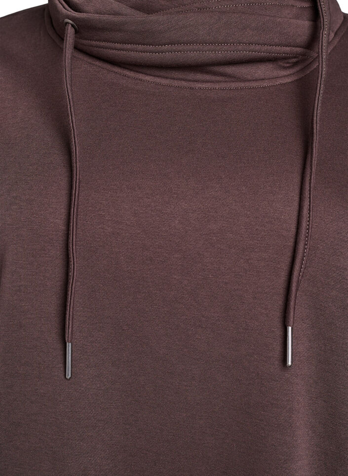 Sweatshirt mit Stehkragen und Taschen, Braun, Packshot image number 2