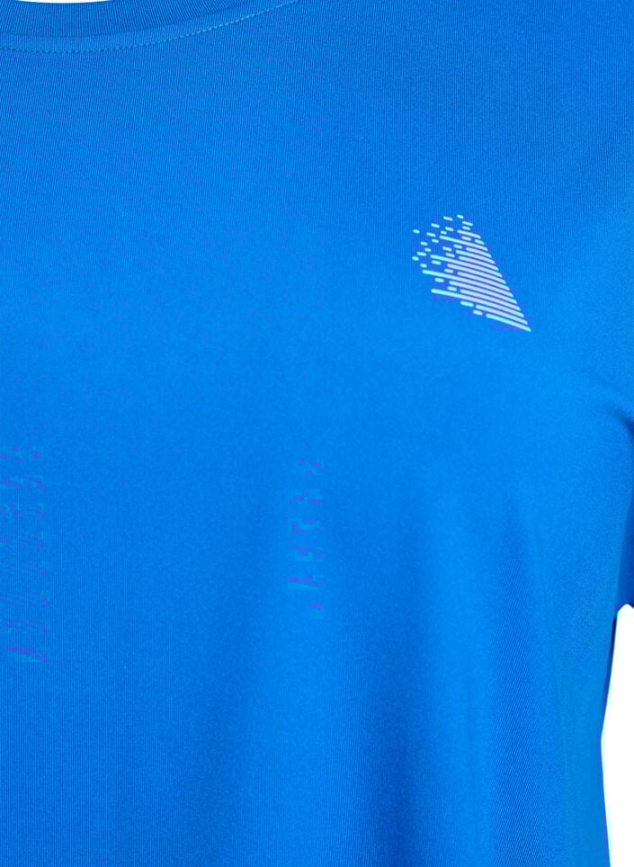 Einfarbiges Trainings-T-Shirt, Blau, Packshot