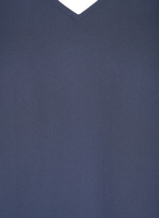 Kurzarm Bluse mit V-Ausschnitt, Odysses Gray, Packshot image number 3