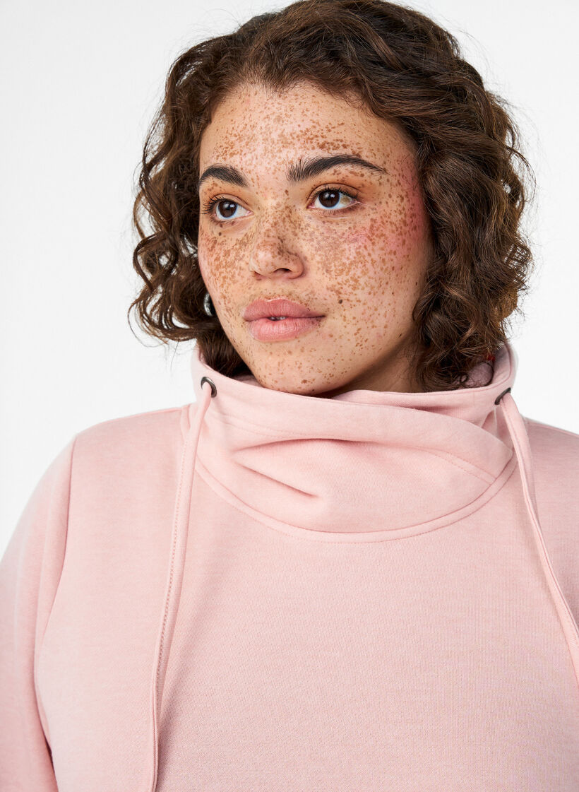 Sweatshirt mit hohem Kragen und Taschen, Rot, Model image number 3