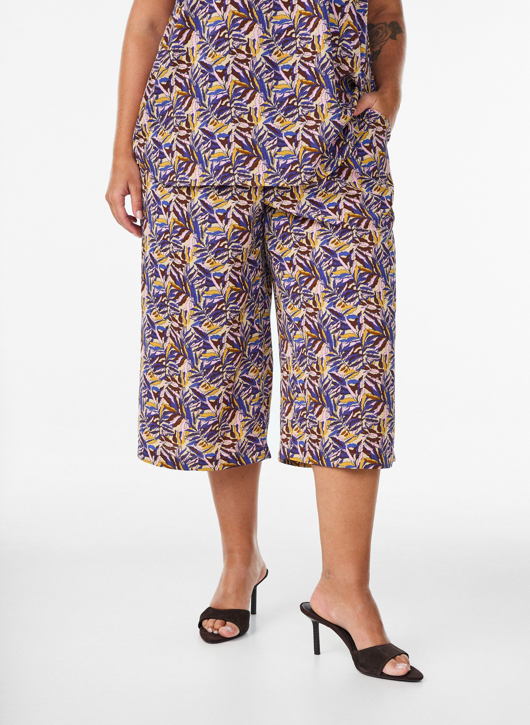 ZizziCulotte-Hose mit Print, Beige, Model image number 2