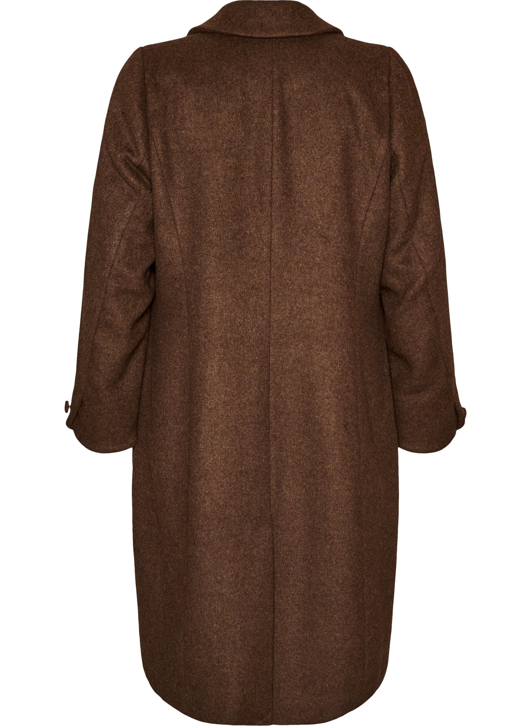 ZizziMantel aus Wollmischung mit Revers und Kn&ouml;pfen, Braun, Packshot image number 1