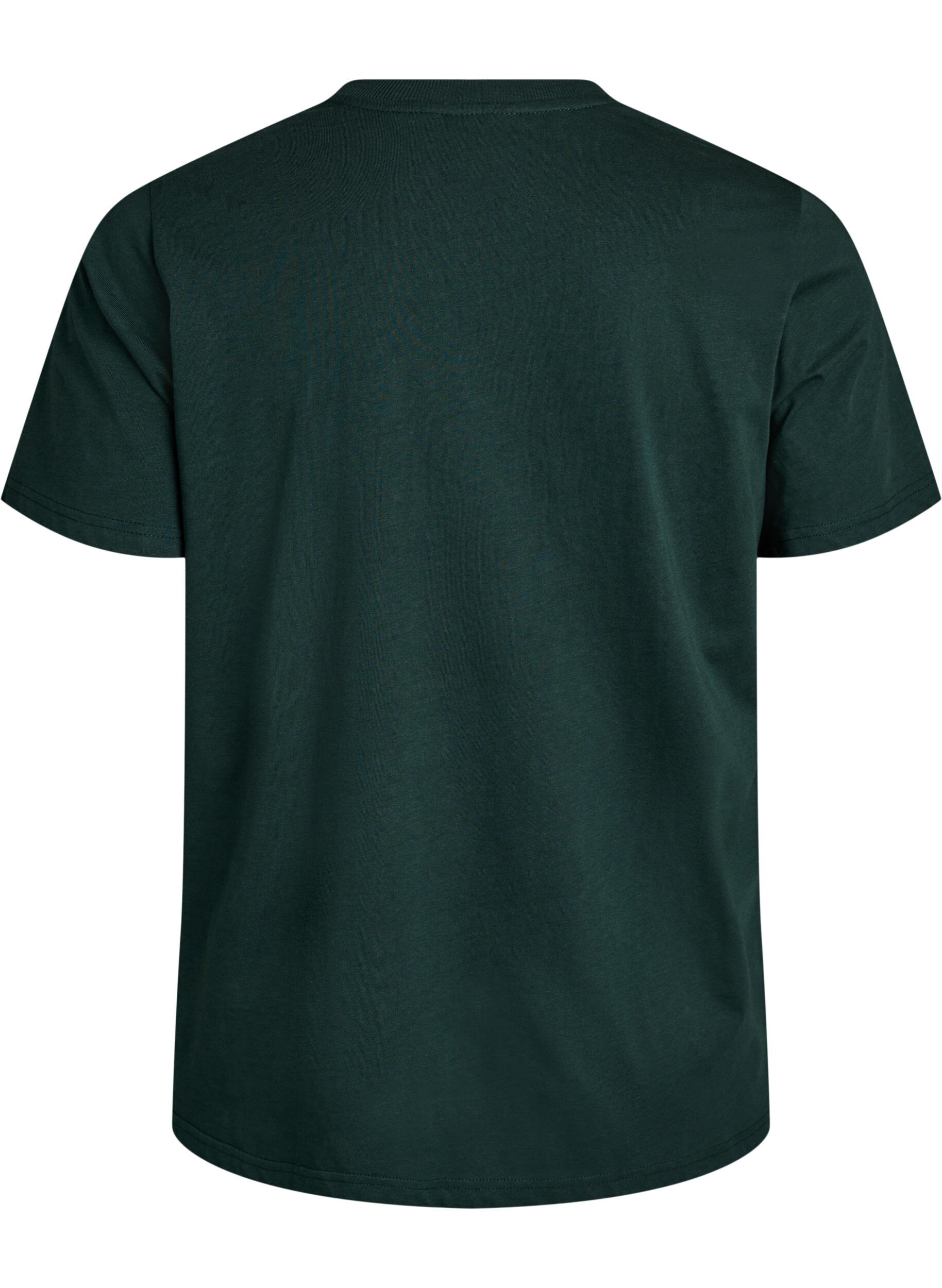 ZizziBasic-T-Shirt aus Baumwolle mit Rundhalsausschnitt, Gr&uuml;n, Packshot image number 1