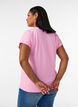 Kurz&auml;rmeliges T-Shirt aus einer Baumwollmischung, Pink, Model image number 2