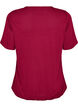 Bluse mit Spitzeneinsatz und Ballon&auml;rmeln, Rot, Packshot image number 1