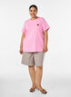 T-Shirt mit Pailletten-Herz und buntem R&uuml;ckenprint, Pink, Model image number 1