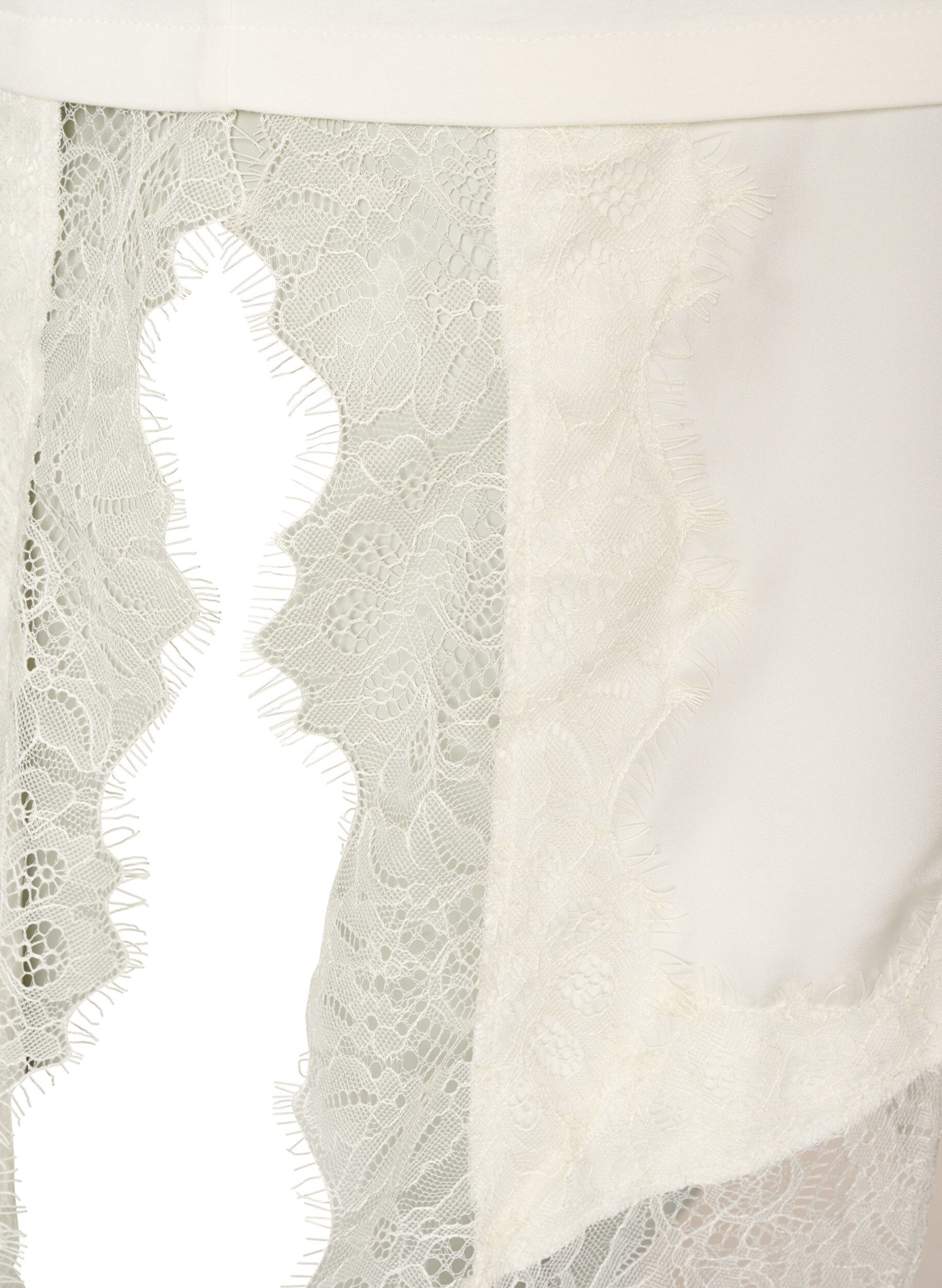 ZizziJerseybluse im Lagenlook mit Spitze, Vanille, Packshot image number 4