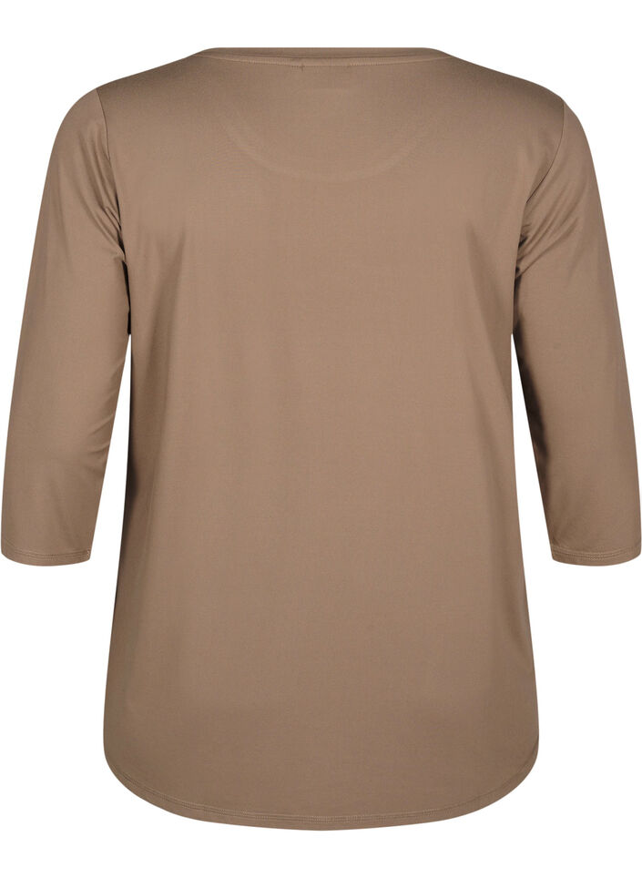  Trainingsbluse mit 3/4 Ärmeln, Beige, Packshot image number 1