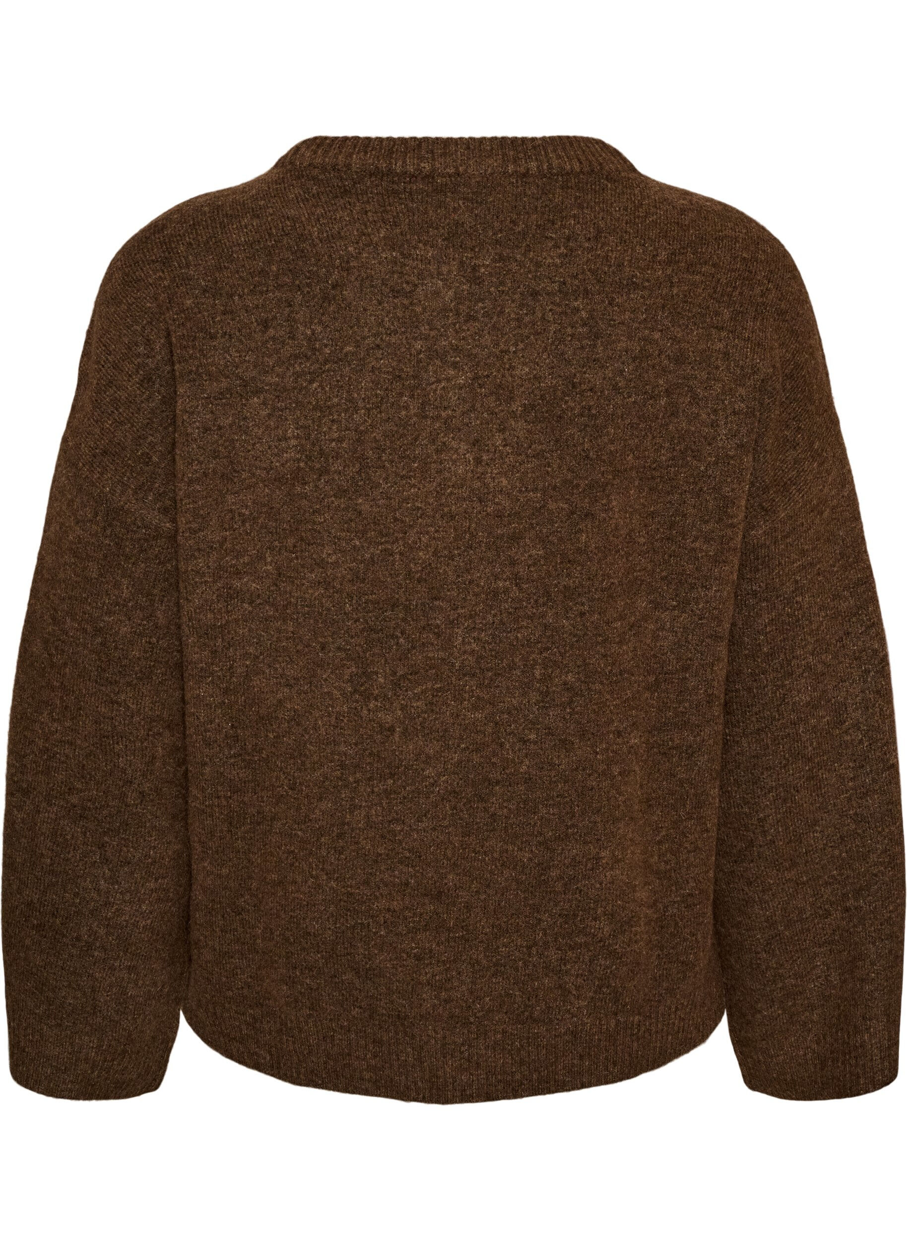 ZizziLocker gestrickte Bluse mit Alpaka und Wolle, Braun, Packshot image number 1