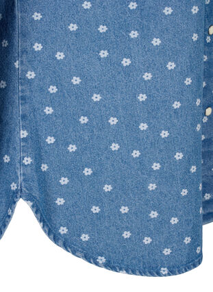 Geblümtes Jeanshemd mit Brusttasche, Light Blue w.Flowers, Packshot image number 3