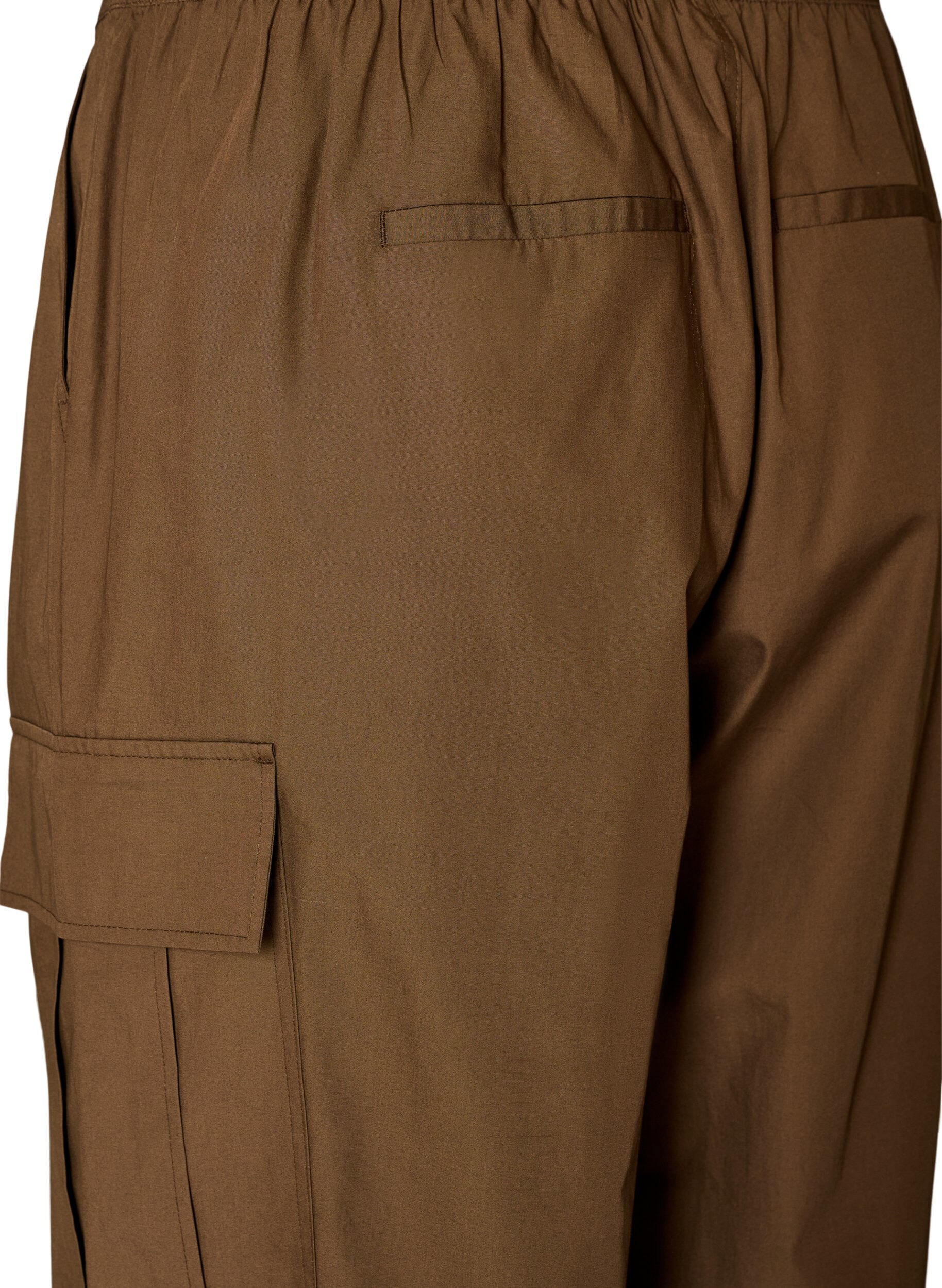 ZizziBaumwoll-Cargohose mit Ballonbein, Braun, Packshot image number 3