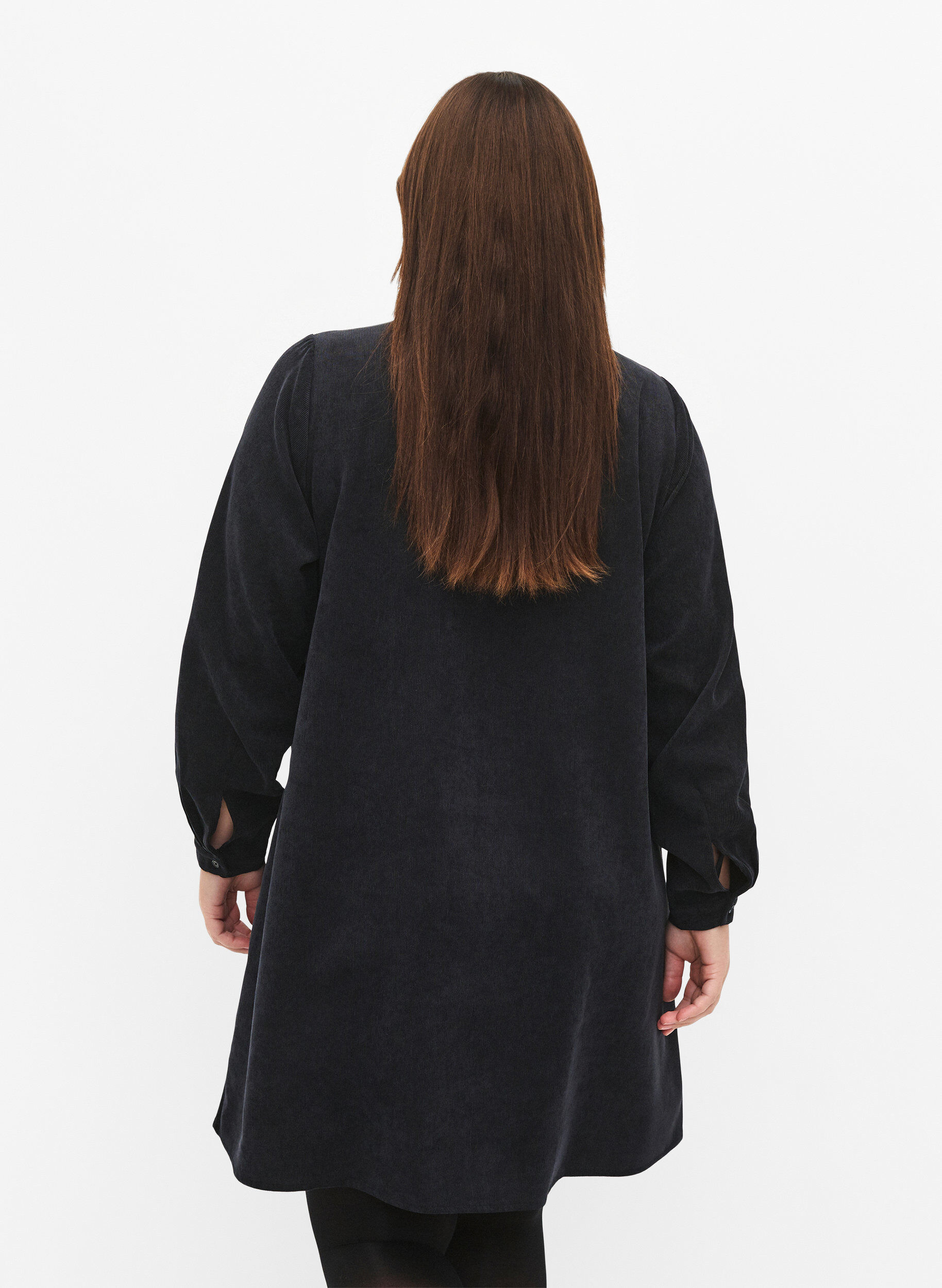 ZizziSamtkleid mit Rei&szlig;verschluss und 3/4-&Auml;rmeln, Schwarz, Model image number 2