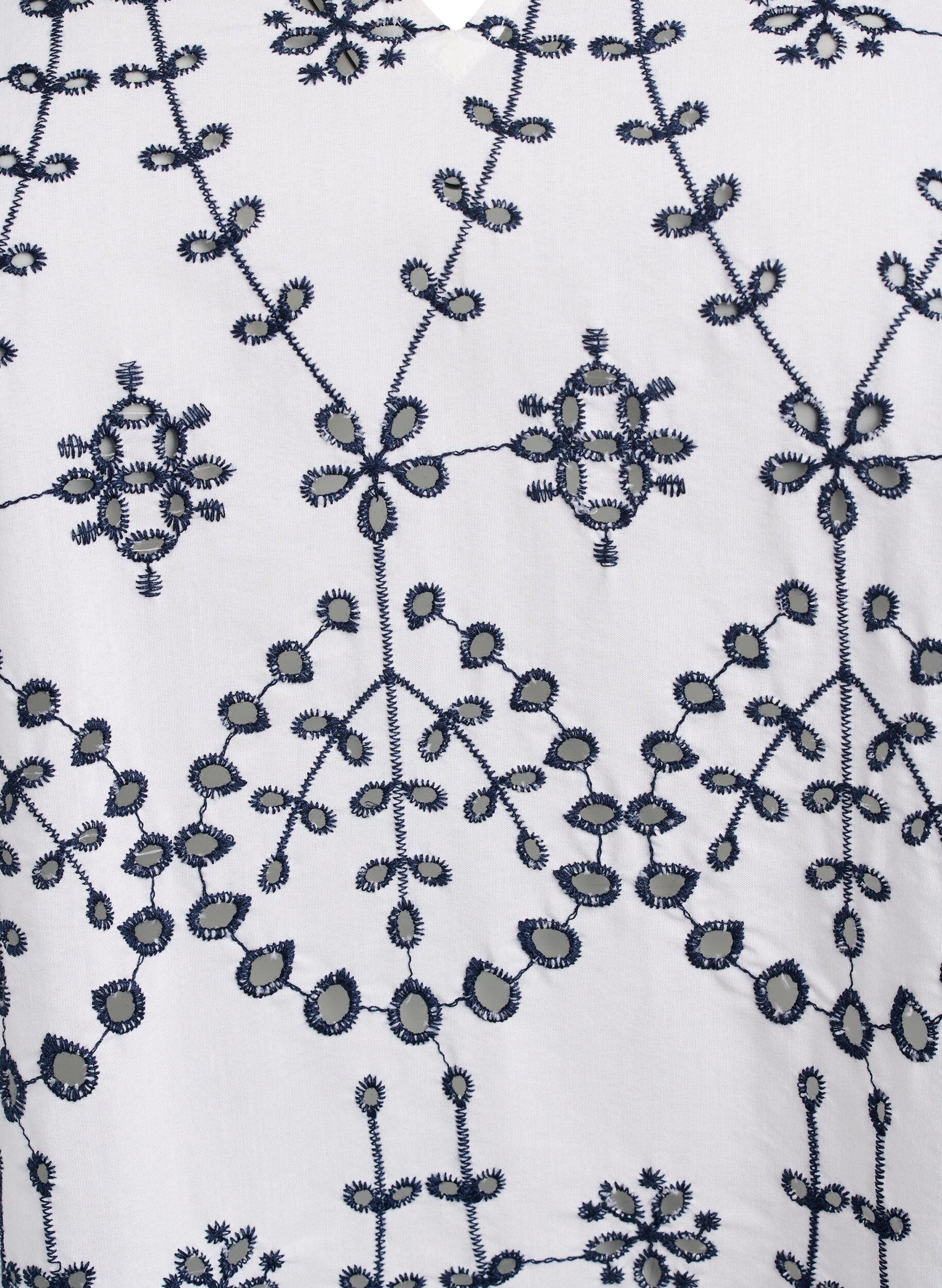 ZizziKleid mit kontrastierender Lochstickerei, White w. Navy Blazer, Packshot image number 2