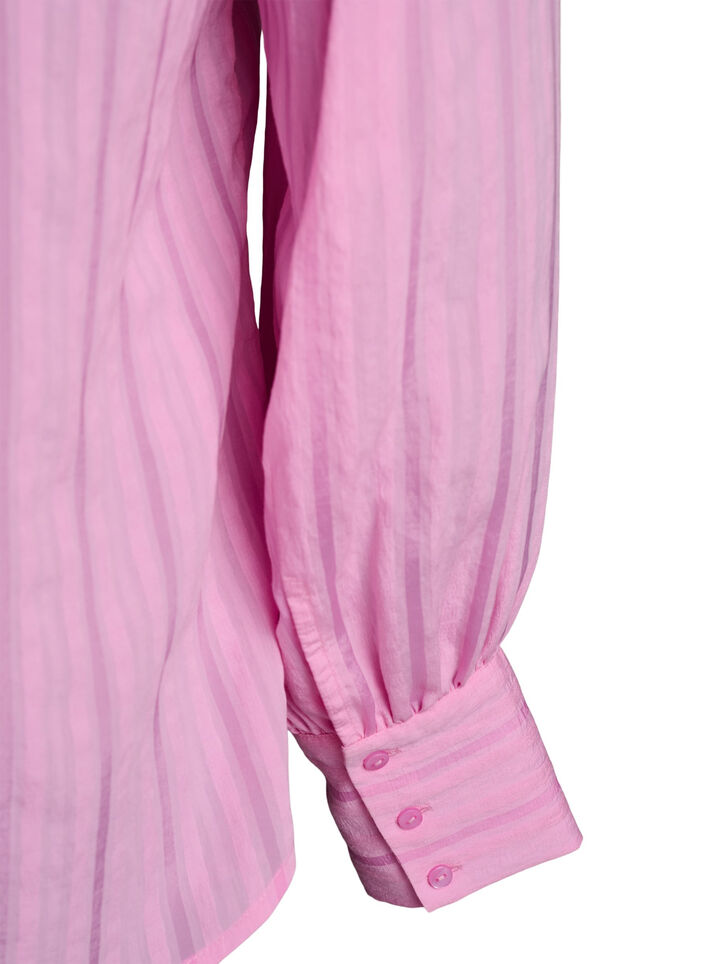 Bluse mit Längsstreifen, Pink, Packshot image number 3