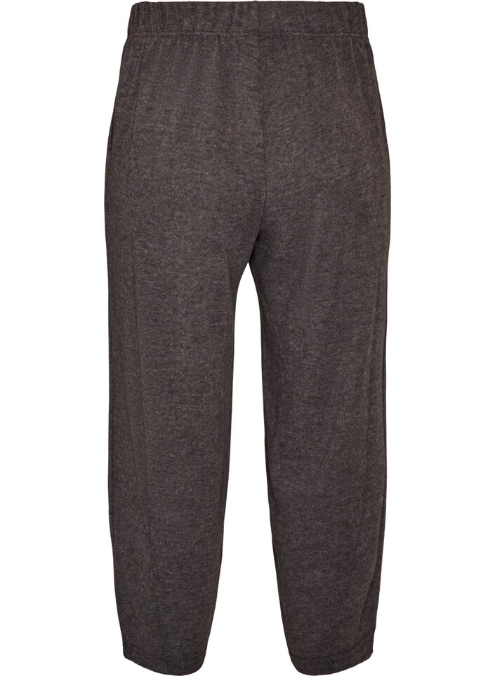 Hose aus Jersey mit Barrel Fit und hoher Taille, Grau, Packshot image number 1