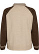 Strickjacke mit Kontrast&auml;rmeln und Kragen, Beige, Packshot image number 1