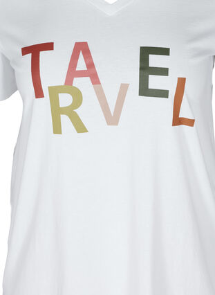 T-Shirt mit Print, Bright White TRAVEL, Packshot image number 2