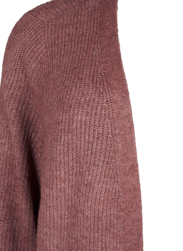 FLASH - Gerippter Cardigan mit Schlitzen, Rose Brown Melange, Packshot image number 2