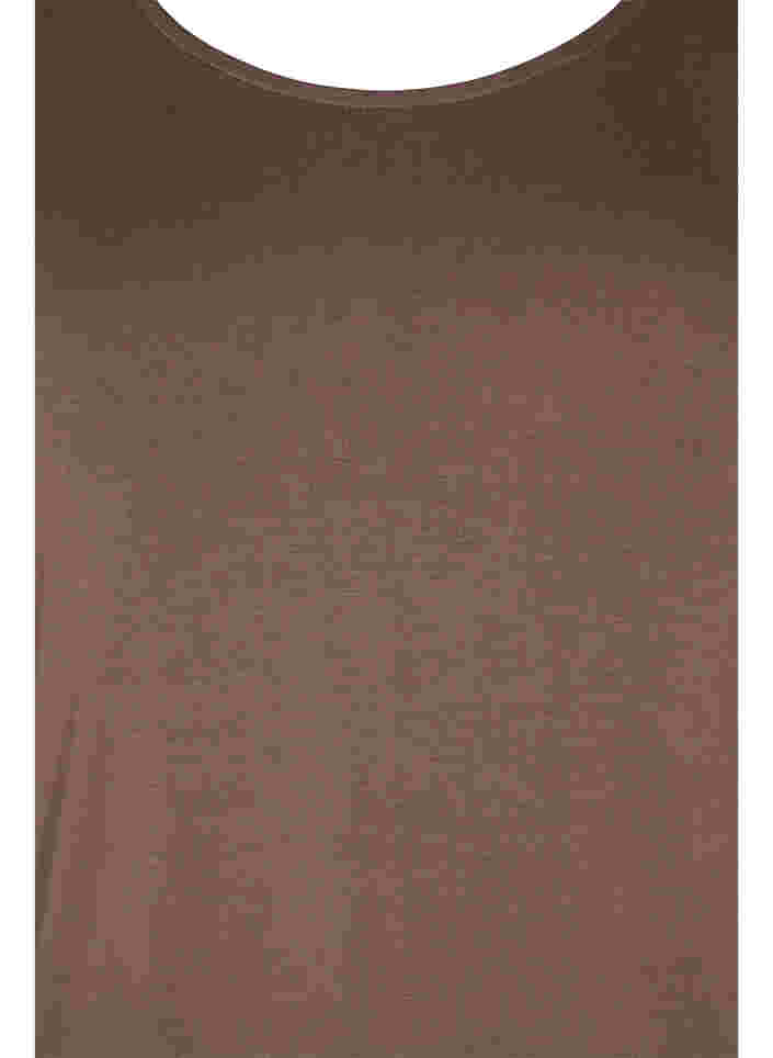 Langarm Viskosebluse mit Spitzendetail, Deep Taupe, Packshot image number 2