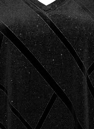 Veloursbluse mit Glitzer und 3/4 Ärmeln, Black, Packshot image number 2