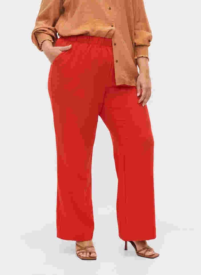 Weite Hose mit Taschen, Fiery Red, Model image number 2