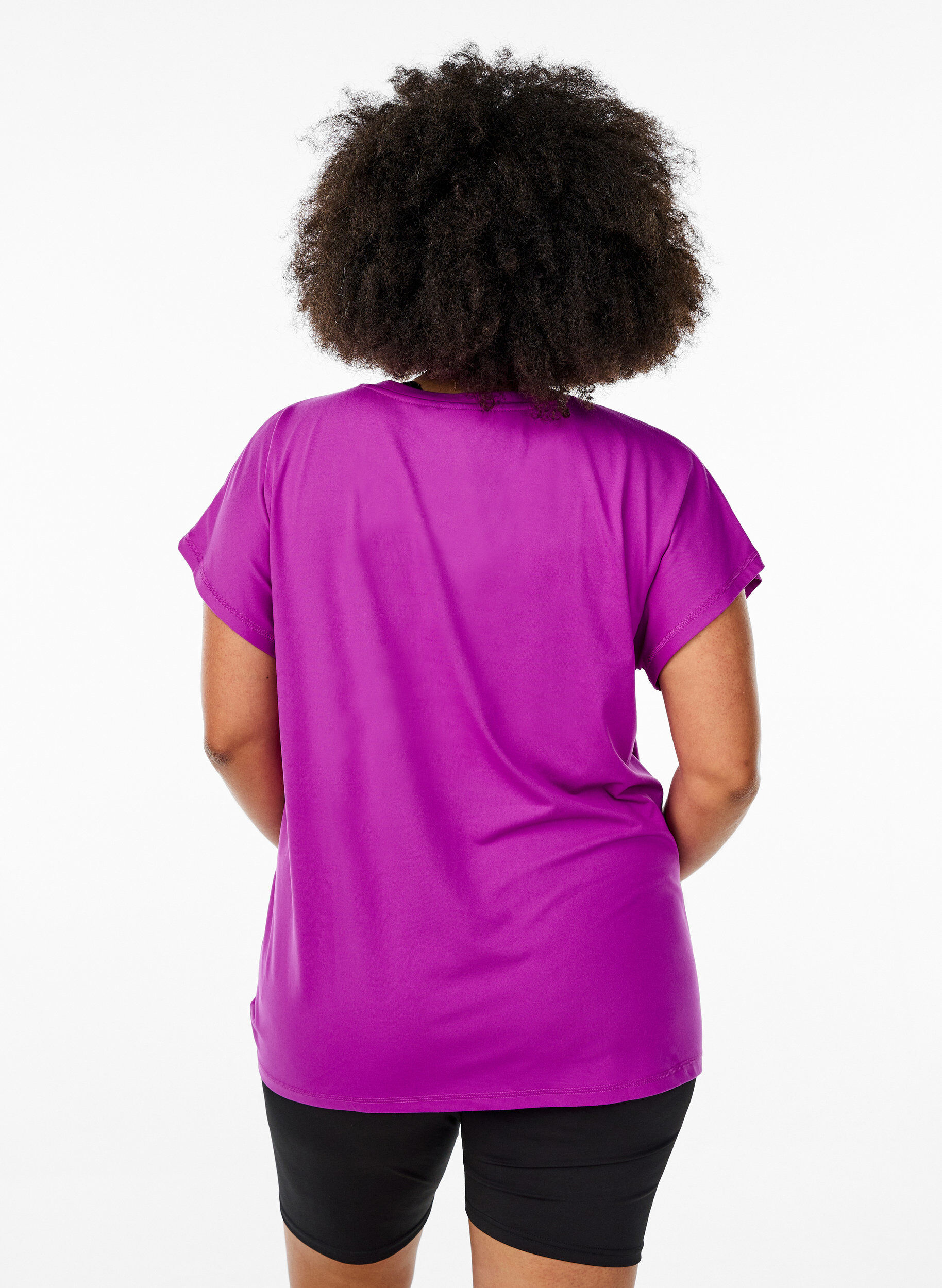 ZizziEinfarbiges Trainings-T-Shirt, Lila, Model image number 2