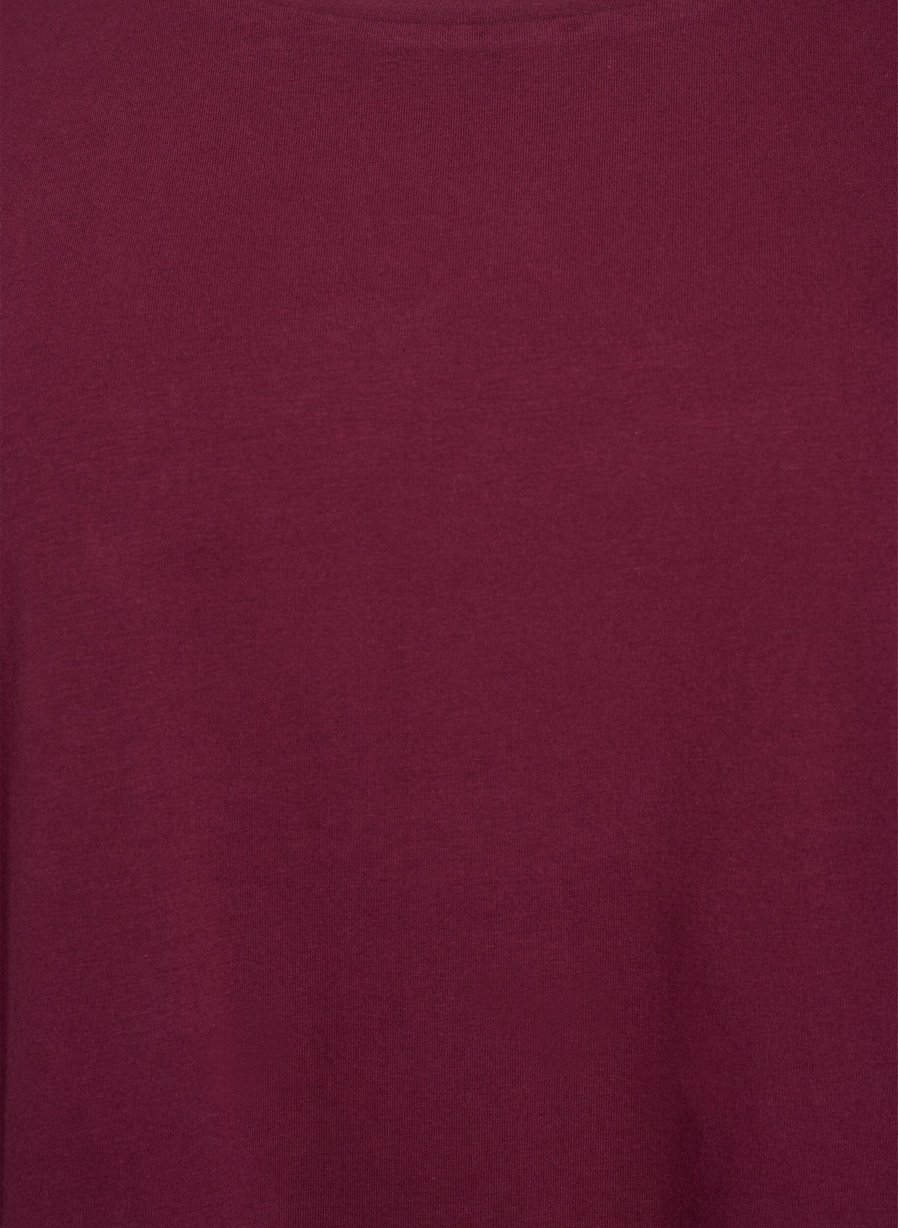 ZizziBasic Bluse aus Jersey mit langen &Auml;rmeln, Dunkles Bordeaux, Packshot image number 2