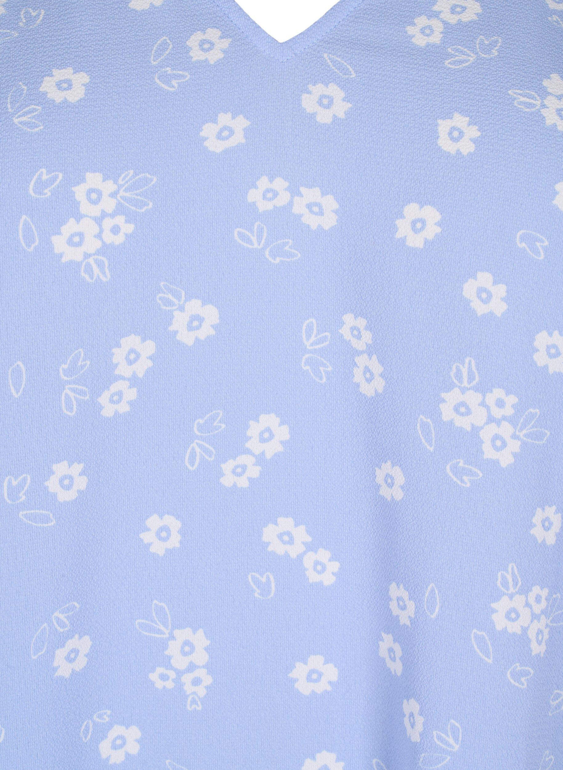 ZizziGebl&uuml;mtes Top mit V-Ausschnitt, Serenity Flower AOP, Packshot image number 2