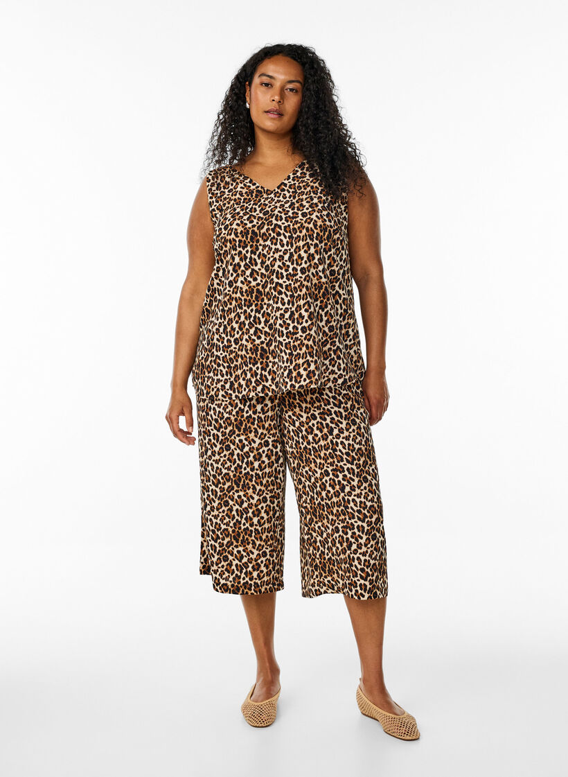Culotte-Hose mit Print, Gr&uuml;n, Model image number 0
