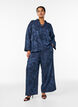 Lockere Hose mit strukturiertem Ton-in-Ton-Muster, Blau, Model image number 0