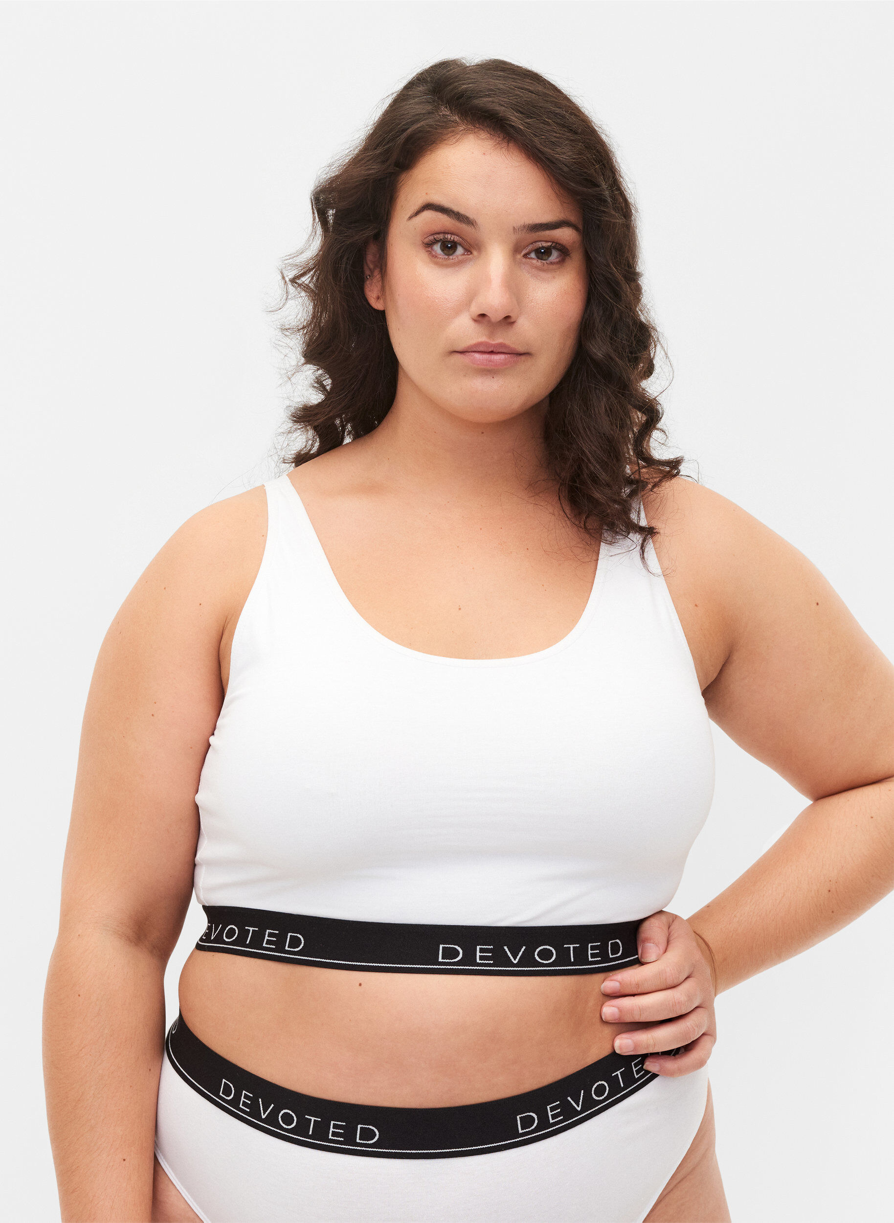 ZizziBH aus Baumwolle mit verstellbaren Tr&auml;gern, Wei&szlig;, Model image number 0