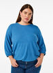 Bluse mit Struktur und 3/4-&Auml;rmeln, Blau, Model image number 0