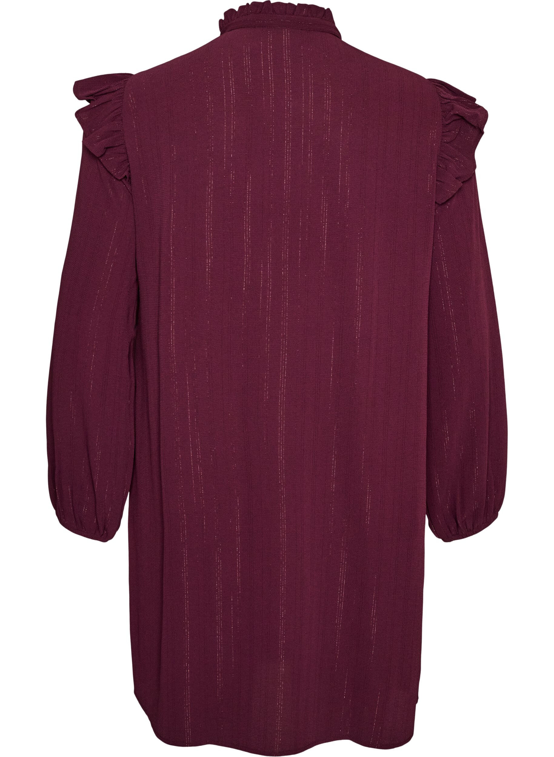 ZizziKurzes Kleid mit R&uuml;schen und Glitzer, Rot, Packshot image number 1