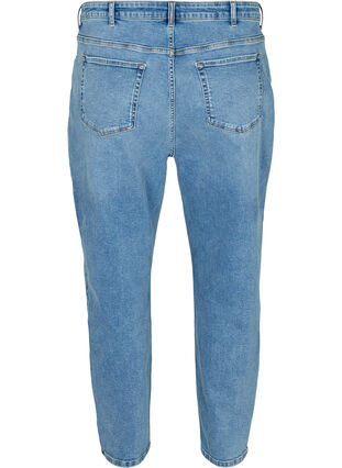 Cropped Mom Fit Jeans mit hoher Taille, Light blue denim, Packshot image number 1