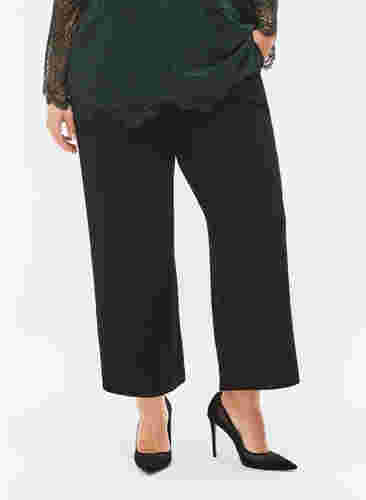Cropped Hose mit Weite, Black, Model image number 2