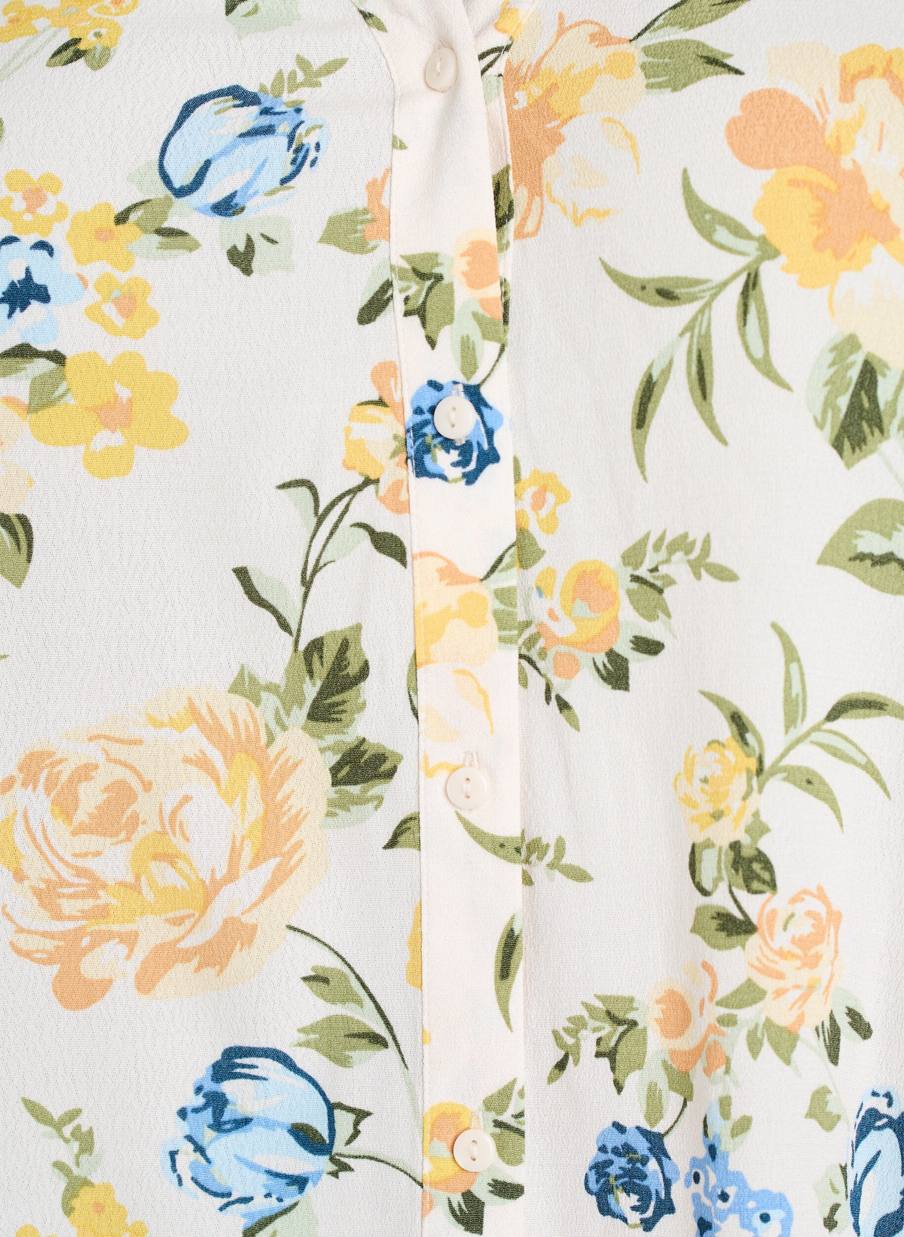 ZizziBluse aus Viskose mit Print und Knopfverschluss, Vanille, Packshot image number 2