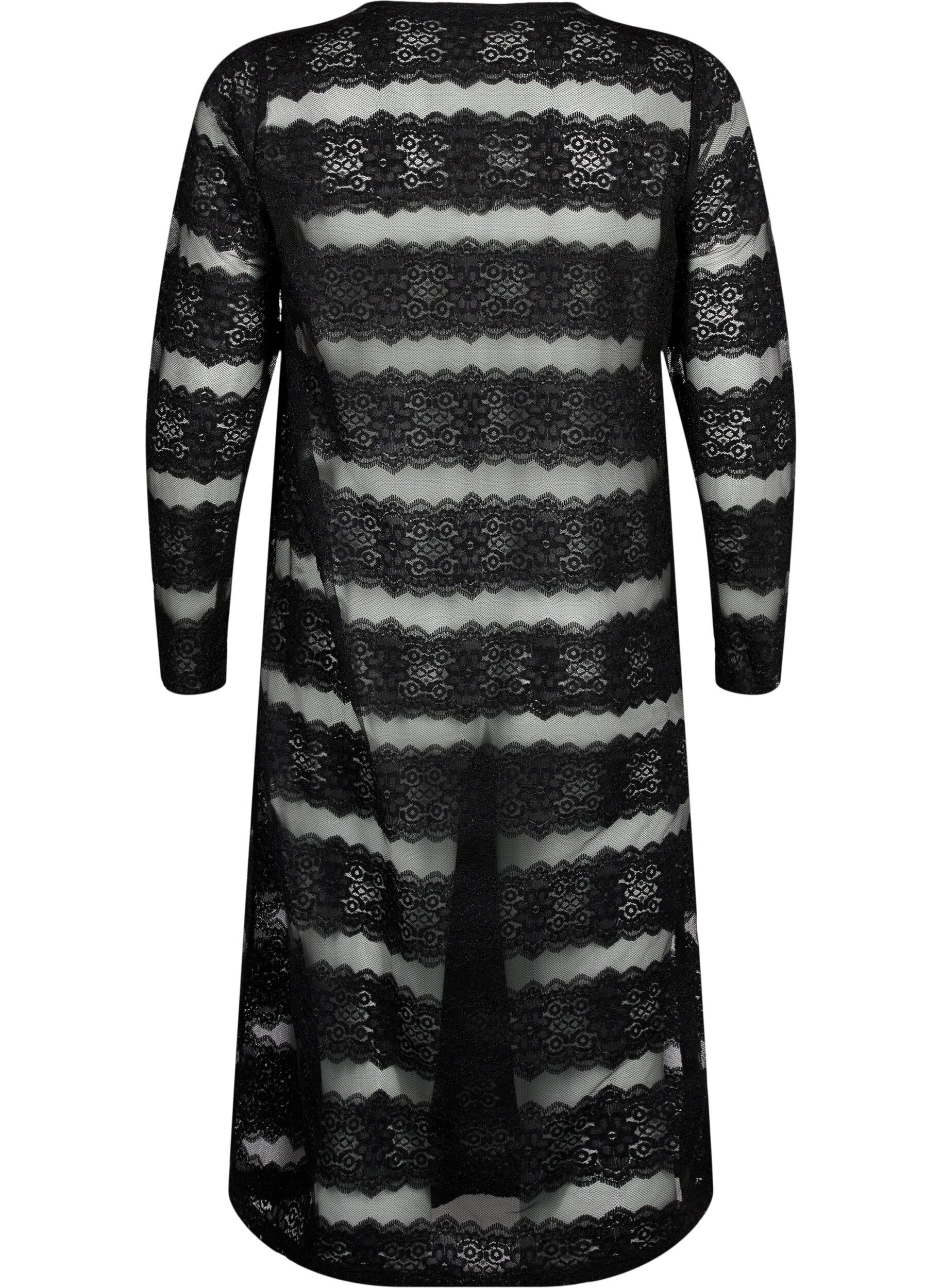 ZizziMidikleid mit Spitze und transparentem Mesh, Black, Packshot image number 1