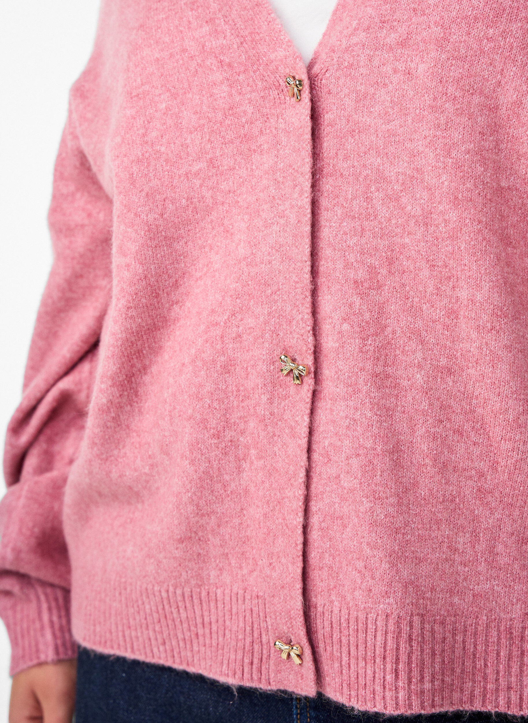 ZizziStrickjacke mit Wolle und Schleifenkn&ouml;pfen, Rot, Model image number 3