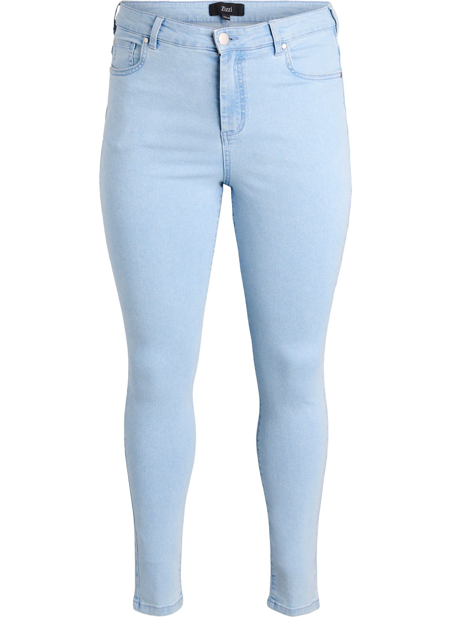 ZizziAmy Super Slim Fit Jeans mit hoher Taille, Blau, Packshot image number 0