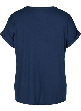 Kurzarm T-Shirt aus Viskosemix, Black Iris, Packshot image number 1