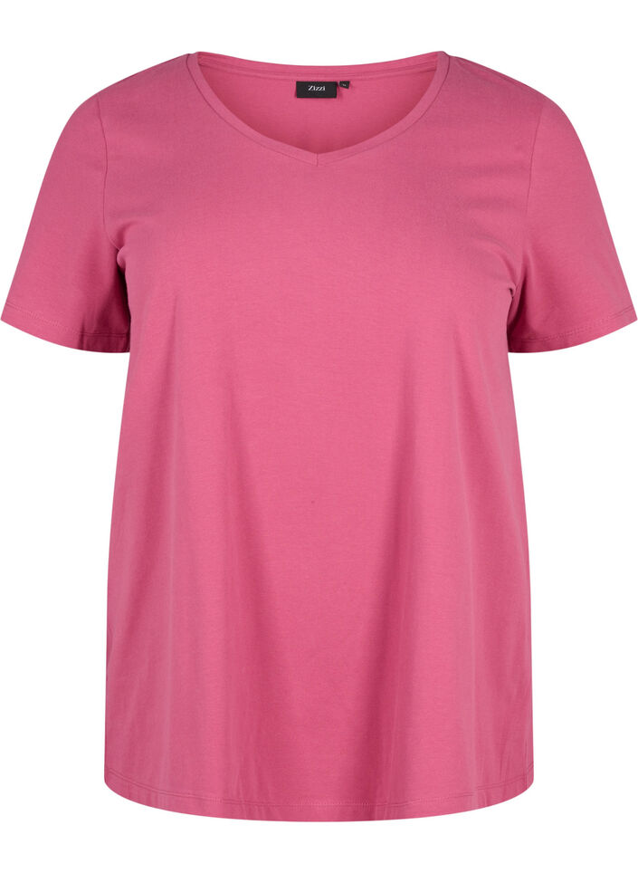 Unifarbenes Basic-T-Shirt aus Baumwolle, Rot, Packshot image number 0