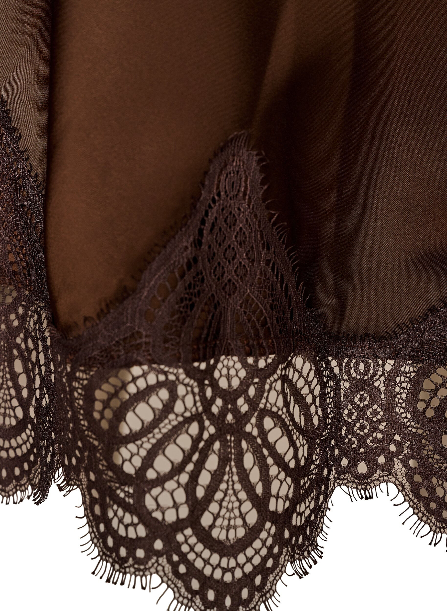 ZizziMidi-Rock aus Satin mit Spitzen, Braun, Packshot image number 3