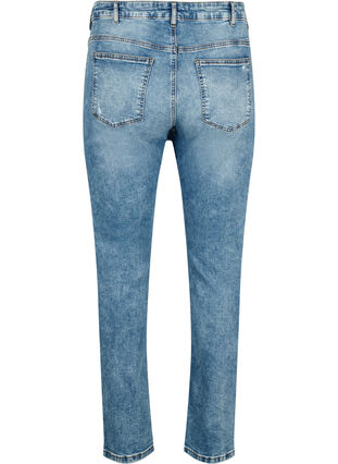 Emily Jeans mit regulärer Taille und Destroy-Effekt, Blue denim, Packshot image number 1