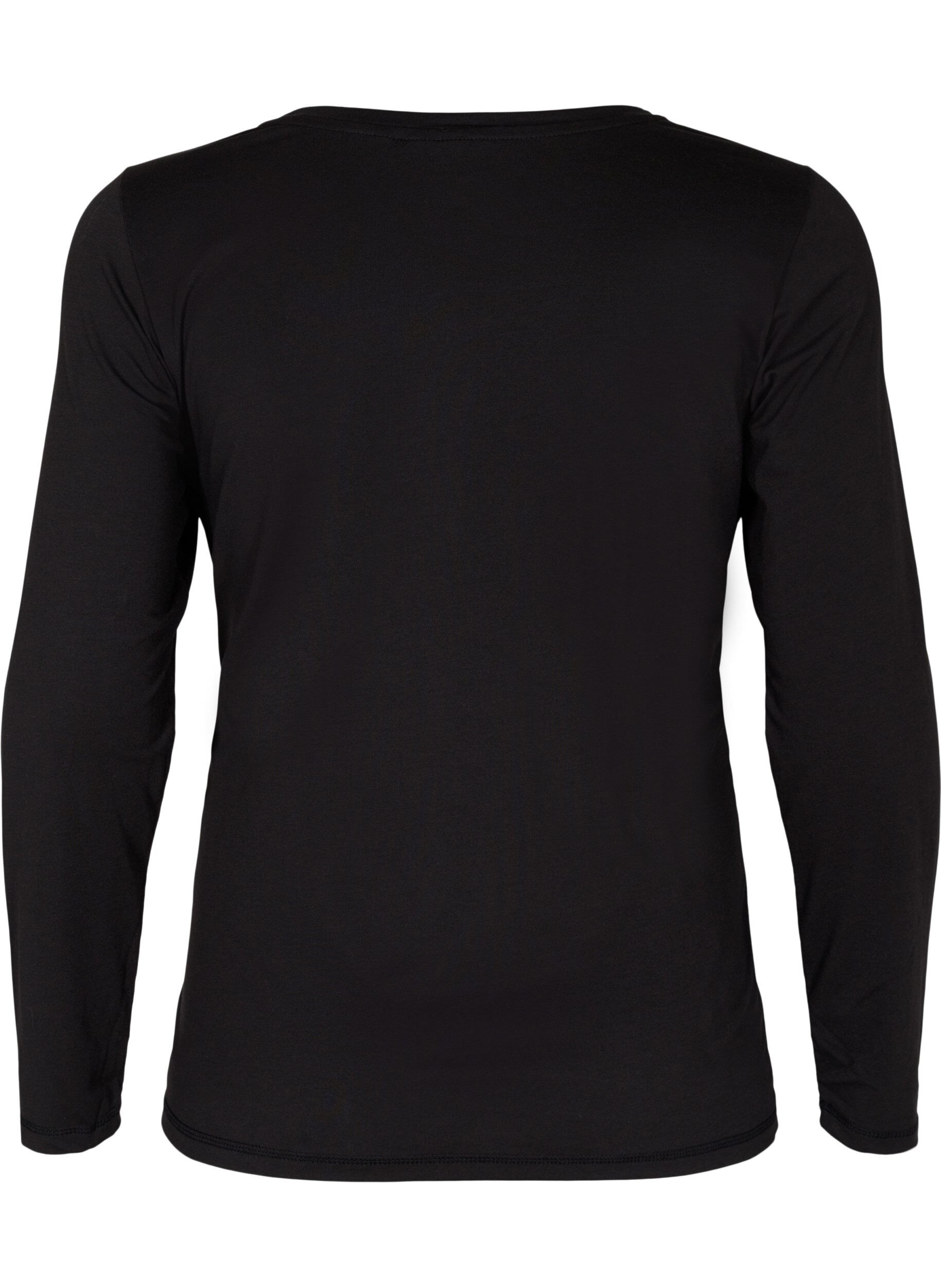 ZizziBasic Umstandsbluse mit langen &Auml;rmeln, Black, Packshot image number 1