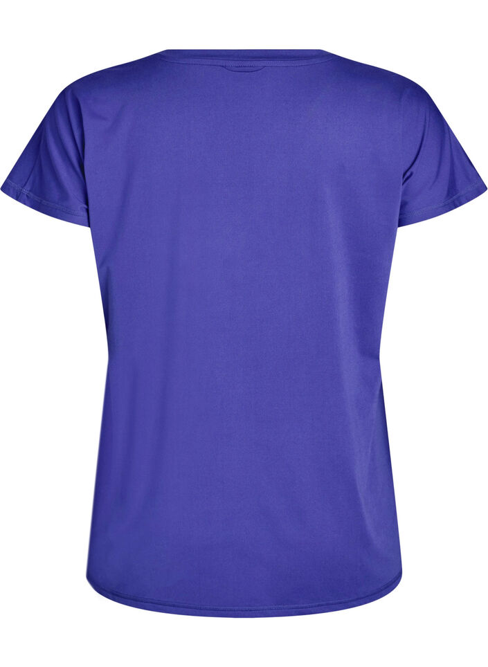 Lockeres Trainings-T-Shirt mit V-Ausschnitt, Lila, Packshot image number 1